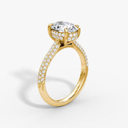 Oval Cut - Royal Pave Ring - 14 K Gold